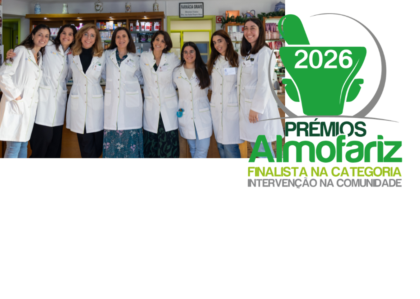 A Farmácia Grave de Castelo Branco é finalista do Prémio Almofariz Intervenção na Comunidade 2026.